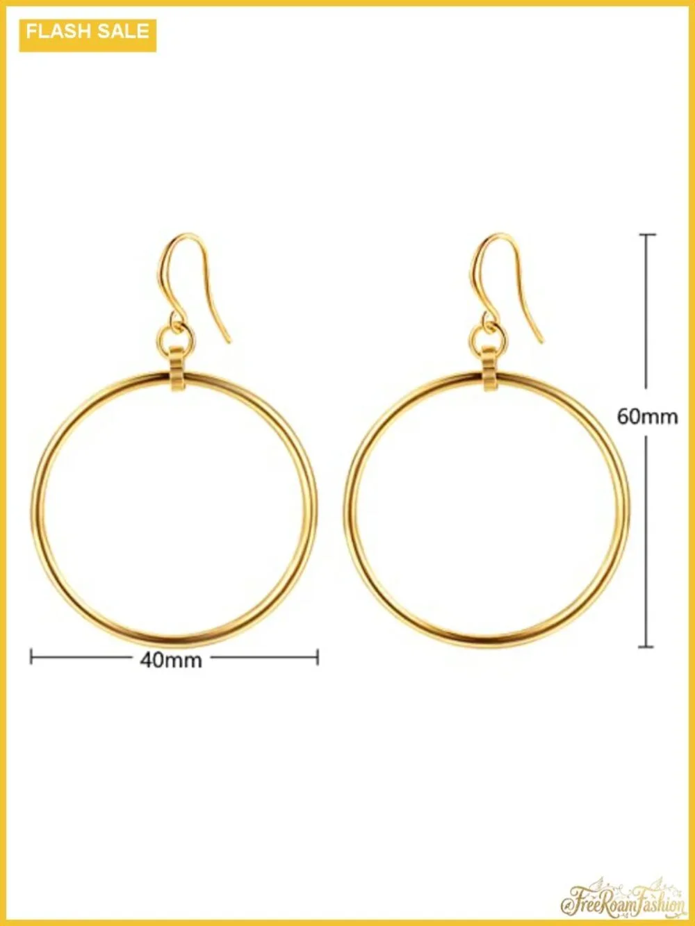 14k Gold Plated Dangle Drop Earrings Hypoallergenic Geometric Rectangle